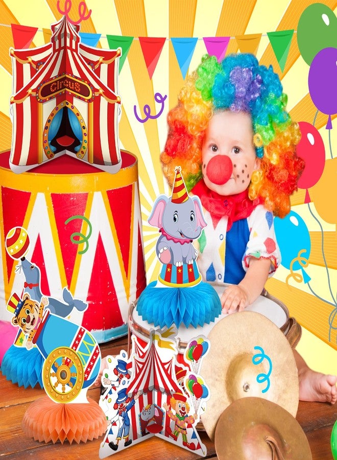 Weekgrat 12 Pcs Carnival Party Decorations Circus Theme Party Decorations Carnival Circus Honeycomb Table Centerpieces for Halloween Home Office Birthday Honeycomb Supplies Decor - Image 4